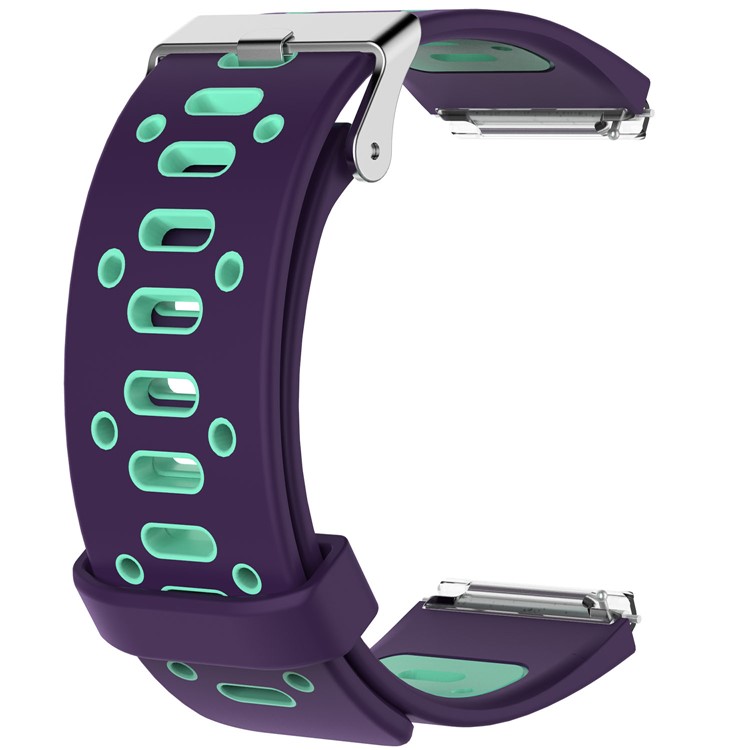 For Fitbit Blaze Fashion Two-color Breathable Sports Silicone Strap Band Accessory - Purple / Green-1