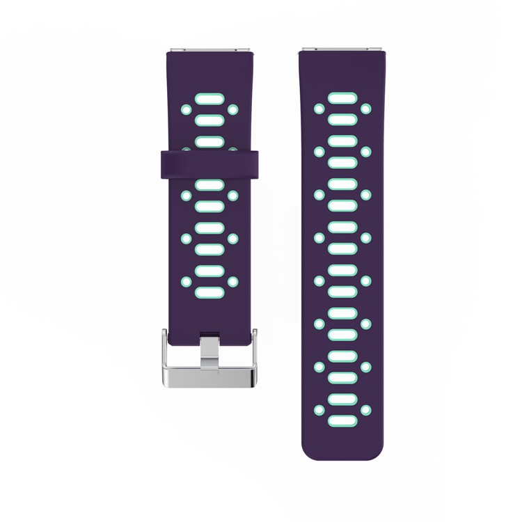 For Fitbit Blaze Fashion Two-color Breathable Sports Silicone Strap Band Accessory - Purple / Green-3