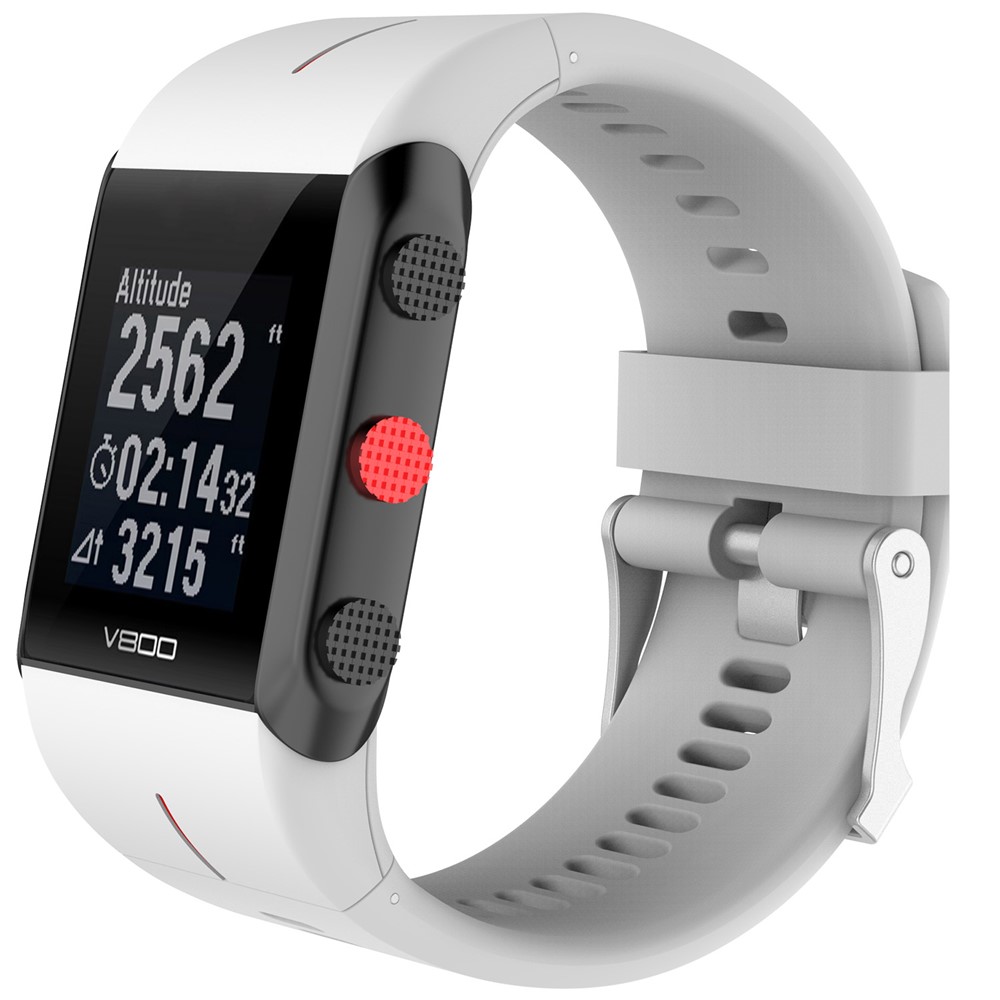 Soft Silicone Wrist Watch Band Replacement for Polar V800 GPS Sports Watch - White-2