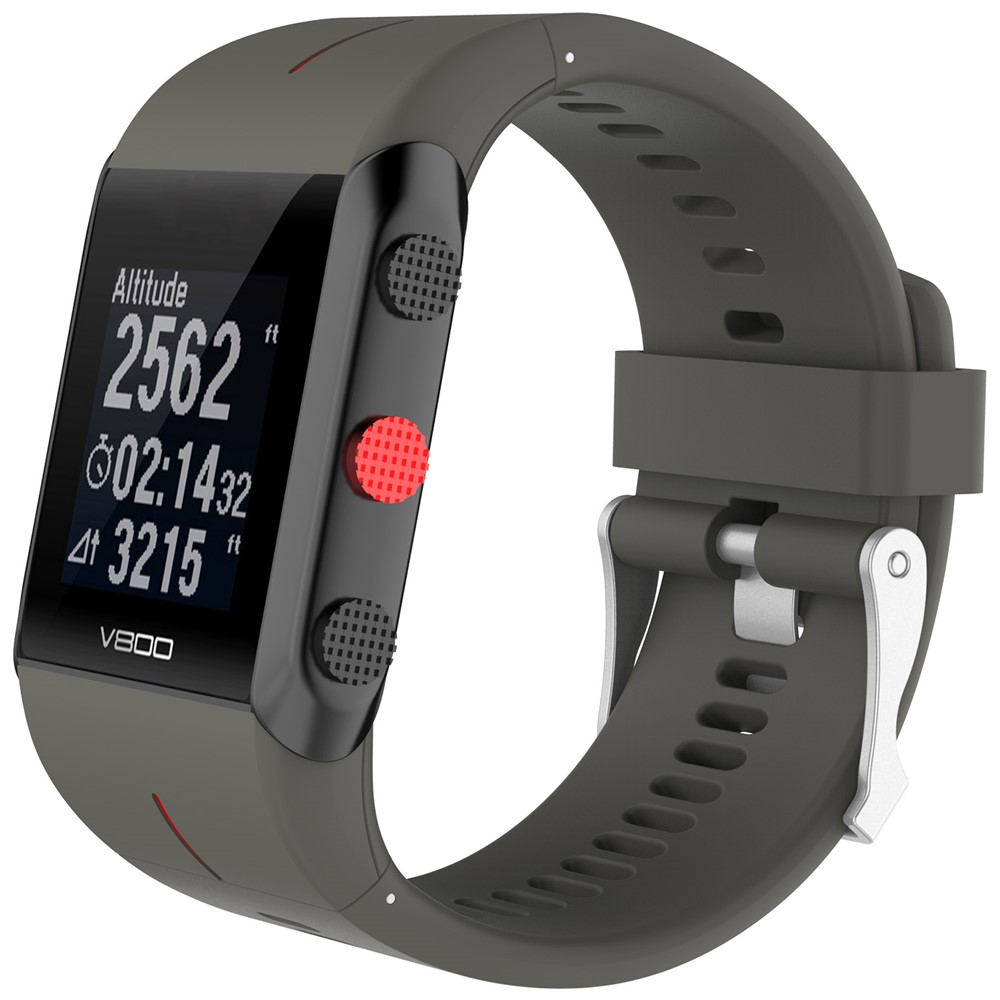 Pulseira de Silicone Suave Para Relógio Esportivo Polar V800 Gps, Banda de Relógio de Substituição Com Ferramentas - Cinza