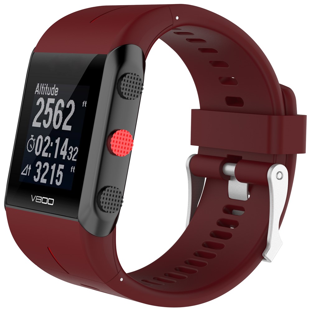 Soft Silicone Wrist Watch Strap Replacement for Polar V800 GPS Sports Watch - Wine Red-2