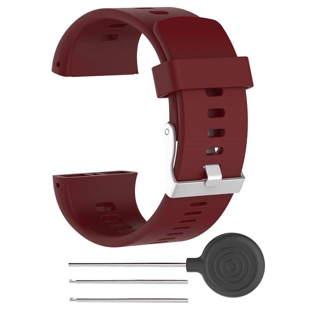 Soft Silicone Wrist Watch Strap Replacement for Polar V800 GPS Sports Watch - Wine Red-3