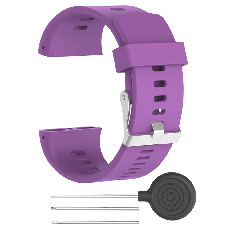 Soft Silicone Watch Band with Pin Buckle for Polar V800 GPS Sports Watch - Purple-2