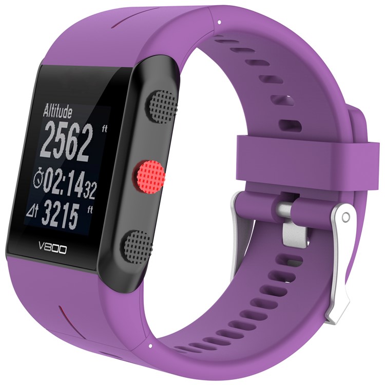 Soft Silicone Watch Band with Pin Buckle for Polar V800 GPS Sports Watch - Purple-3