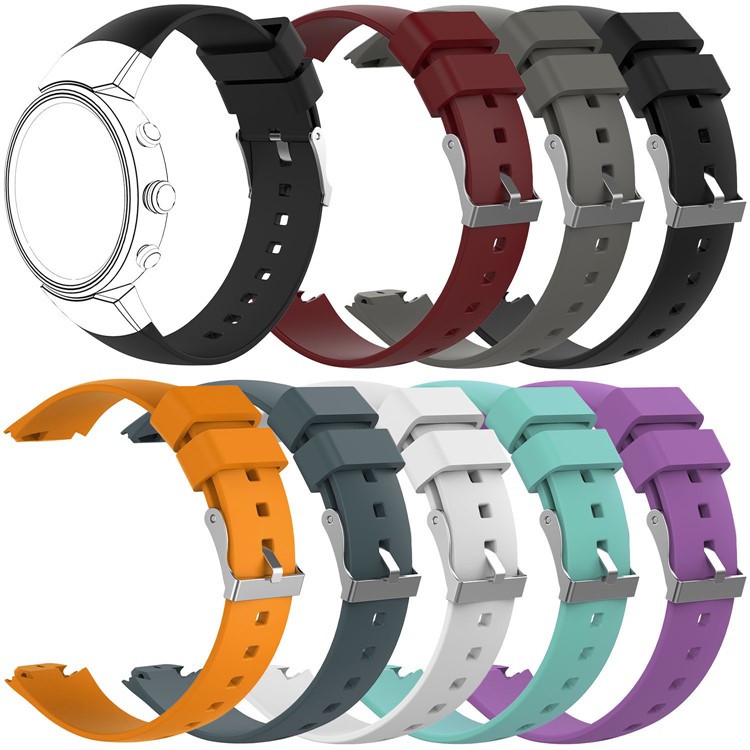 For ASUS ZenWatch 3 Silicone Flexible Watch Band Replacement - Dark Blue-4