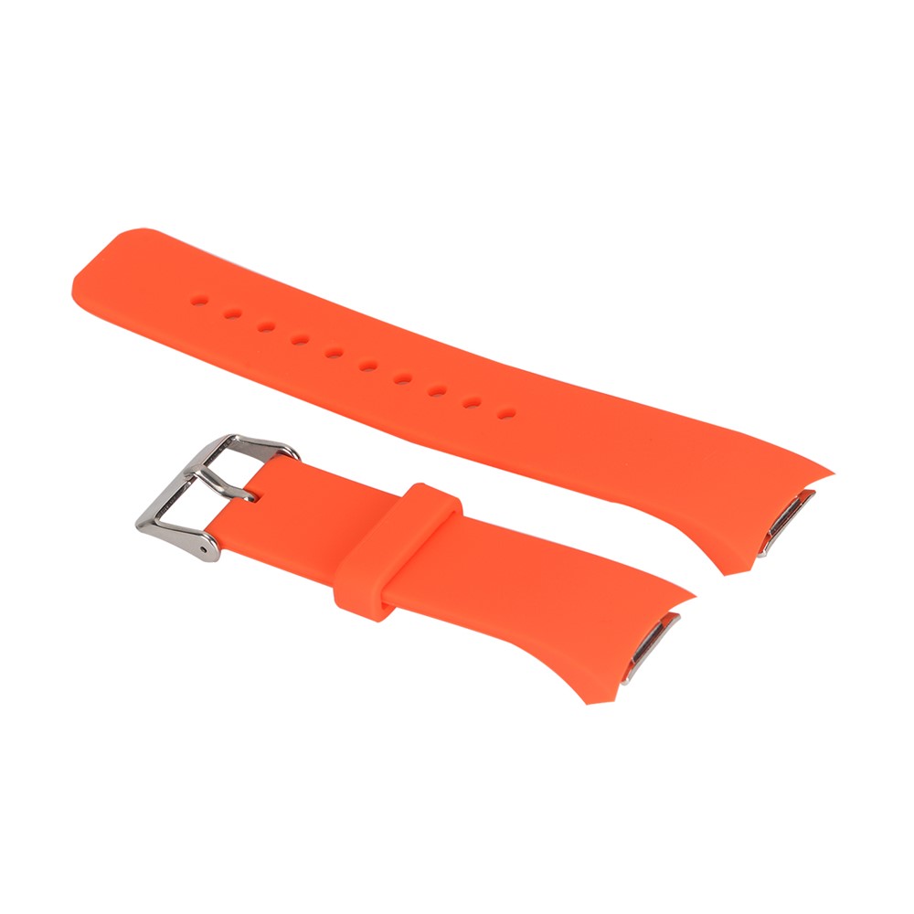 Metal Buckle Silicone Watch Strap for Samsung Galaxy Gear S2 R720/R730 - Reddish Orange-1