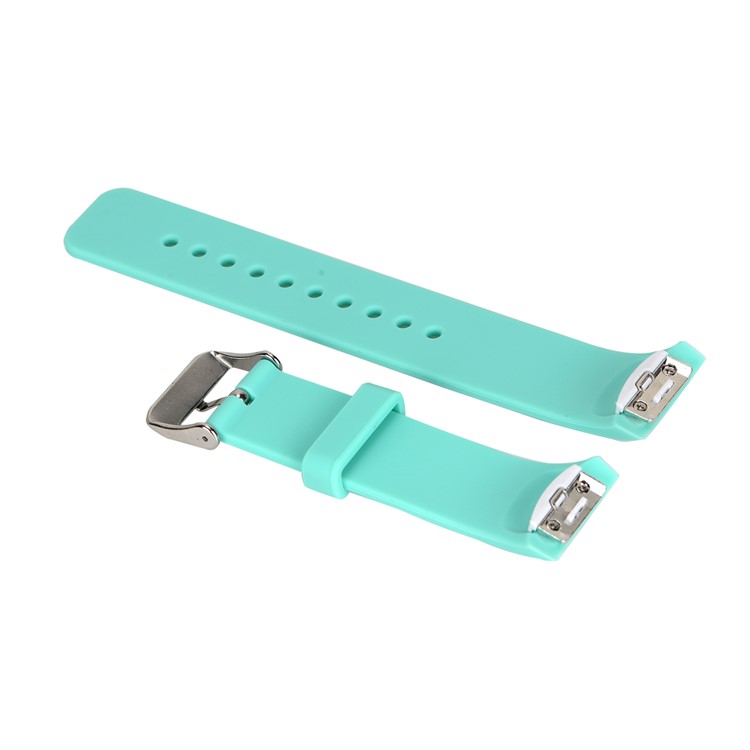 Soft Silicone Metal Buckle Watch Band Replacement for Samsung Galaxy Gear S2 R720/R730 - Cyan-2