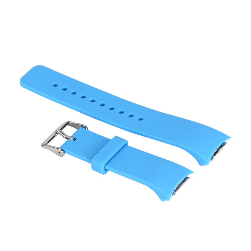 Cinta de Fivela de Metal de Silicone Flexível Para Samsung Galaxy Gear S2 R720/R730 - Céu Azul