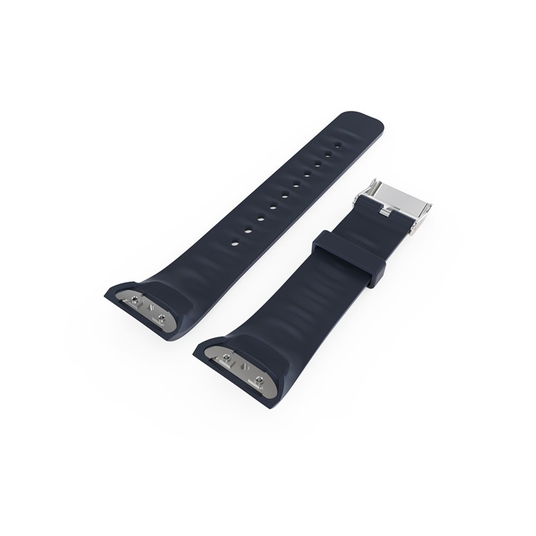 Men Silicone Replacement Watchband for Samsung Galaxy Gear Fit 2 Pro - Black Blue-2