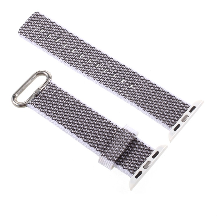 Metal Buckle Nylon Watch Strap for Apple Watch Series 4 40mm, Series 3 / 2 / 1 38mm - White-2