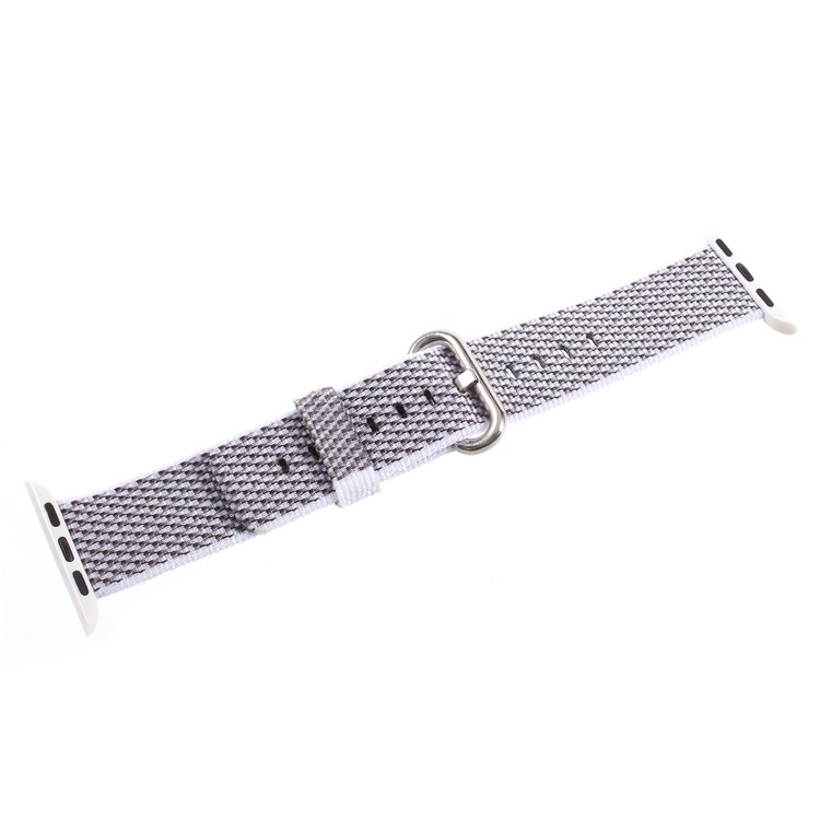 Metal Buckle Nylon Watch Strap for Apple Watch Series 4 40mm, Series 3 / 2 / 1 38mm - White-3