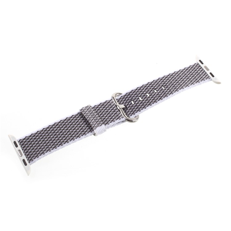 Metal Buckle Nylon Watch Strap for Apple Watch Series 4 40mm, Series 3 / 2 / 1 38mm - White-4