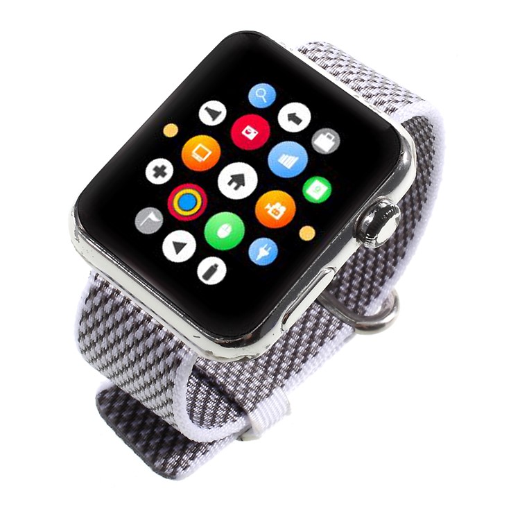Metal Buckle Nylon Watch Strap for Apple Watch Series 4 40mm, Series 3 / 2 / 1 38mm - White-5