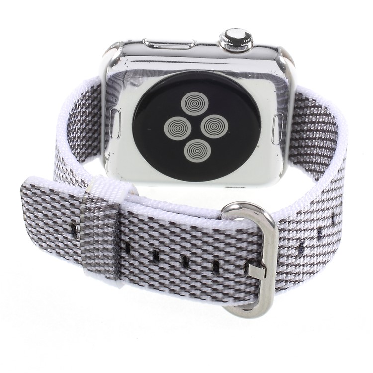 Metal Buckle Nylon Watch Strap for Apple Watch Series 4 40mm, Series 3 / 2 / 1 38mm - White-6