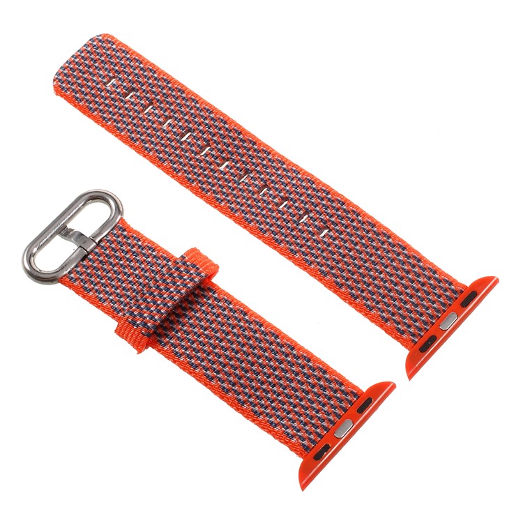 Metal Buckle Nylon Watch Band Strap for Apple Watch Series 4 40mm, Series 3 / 2 / 1 38mm - Orange-2