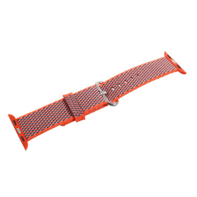 Metal Buckle Nylon Watch Band Strap for Apple Watch Series 4 40mm, Series 3 / 2 / 1 38mm - Orange-4