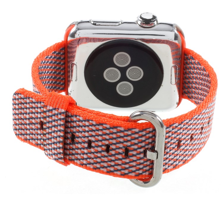 Metal Buckle Nylon Watch Band Strap for Apple Watch Series 4 40mm, Series 3 / 2 / 1 38mm - Orange-6