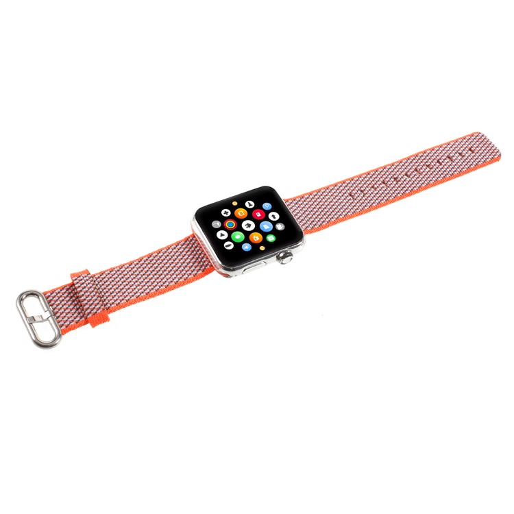 Metal Buckle Nylon Watch Band Strap for Apple Watch Series 4 40mm, Series 3 / 2 / 1 38mm - Orange-7