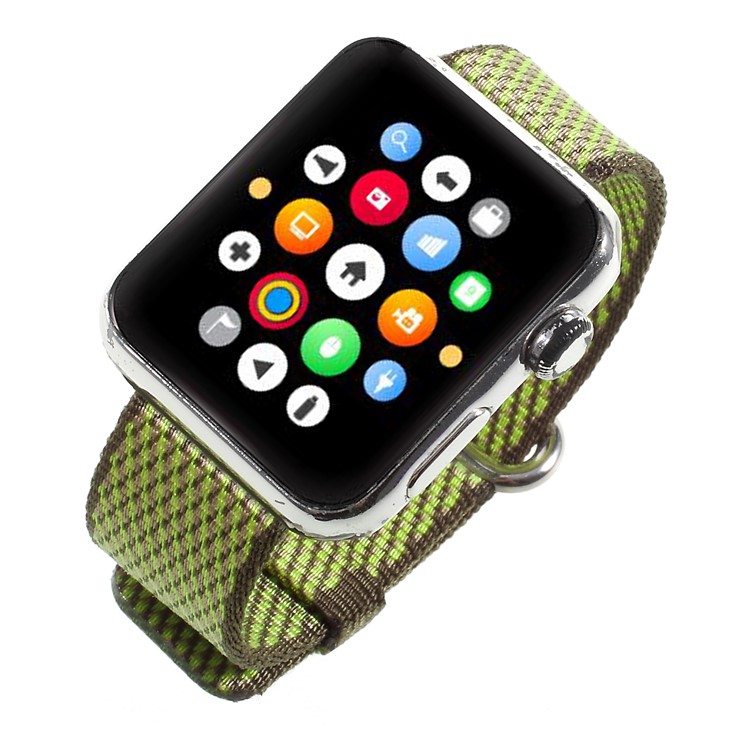 Nylon Watch Band Strap with Metal Buckle for Apple Watch Series 4 40mm, Series 3 / 2 / 1 38mm - Green-5