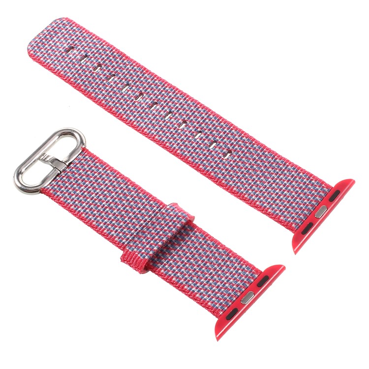 Metal Buckle Nylon Watch Strap Band Replacement for Apple Watch Series 4 40mm, Series 3 / 2 / 1 38mm - Red-2