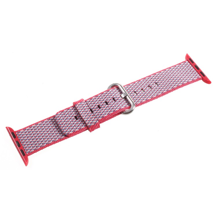 Metal Buckle Nylon Watch Strap Band Replacement for Apple Watch Series 4 40mm, Series 3 / 2 / 1 38mm - Red-3