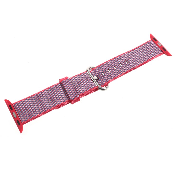 Metal Buckle Nylon Watch Strap Band Replacement for Apple Watch Series 4 40mm, Series 3 / 2 / 1 38mm - Red-4