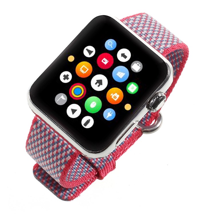 Metal Buckle Nylon Watch Strap Band Replacement for Apple Watch Series 4 40mm, Series 3 / 2 / 1 38mm - Red-5