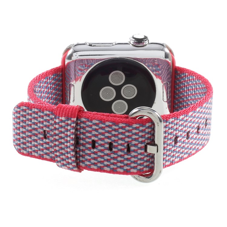 Metal Buckle Nylon Watch Strap Band Replacement for Apple Watch Series 4 40mm, Series 3 / 2 / 1 38mm - Red-6