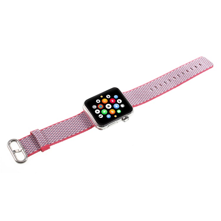 Metal Buckle Nylon Watch Strap Band Replacement for Apple Watch Series 4 40mm, Series 3 / 2 / 1 38mm - Red-7