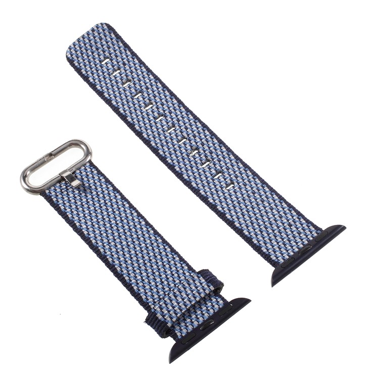 Metal Buckle Nylon Watch Band for Apple Watch Series 4 44mm / Series 3/2/1 42mm - Dark Blue-2