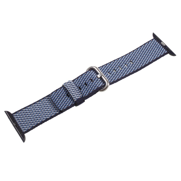 Metal Buckle Nylon Watch Band for Apple Watch Series 4 44mm / Series 3/2/1 42mm - Dark Blue-3