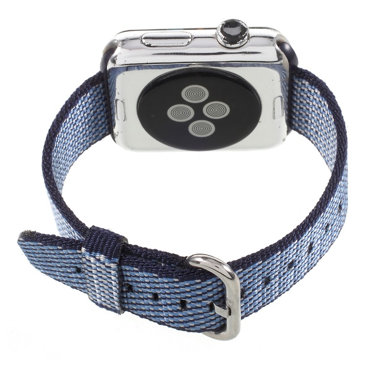 Metal Buckle Nylon Watch Band for Apple Watch Series 4 44mm / Series 3/2/1 42mm - Dark Blue-5