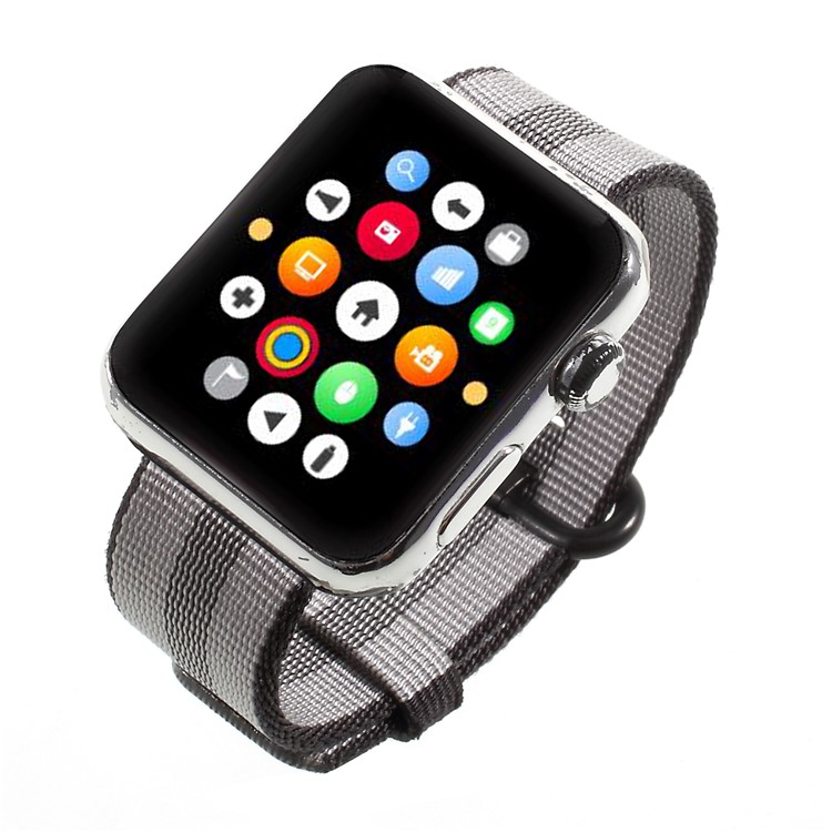 Metallschnalle Nylonarmband Für Apple Watch Serie 3/2/1 42mm - Grau-4