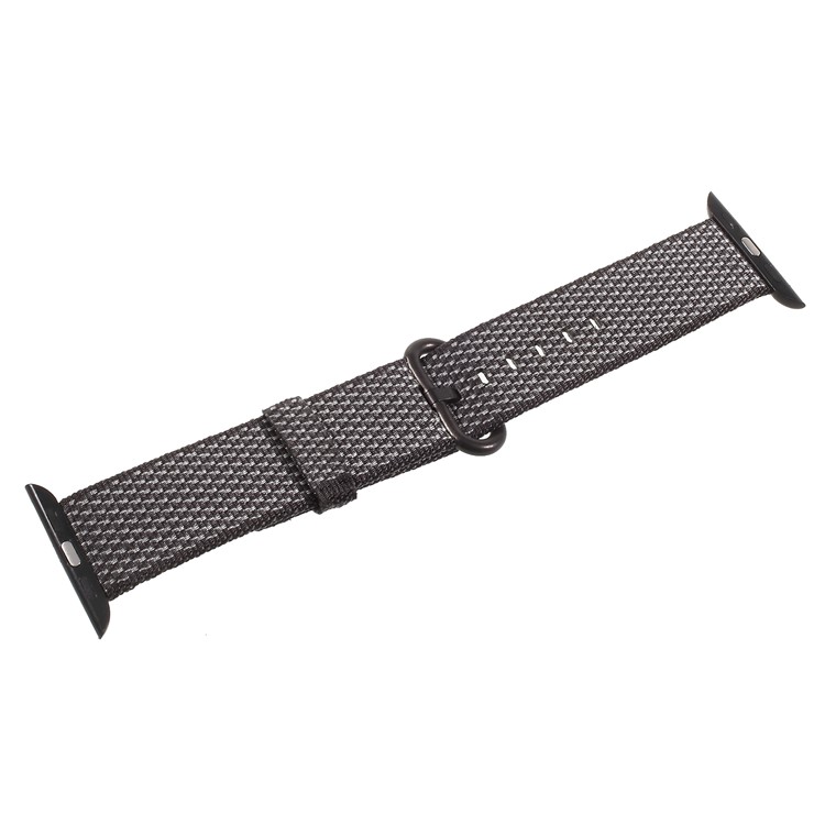 Metal Buckle Nylon Watch Band Replacement for Apple Watch Series 4 44mm / Series 3/2/1 42mm - Black-4