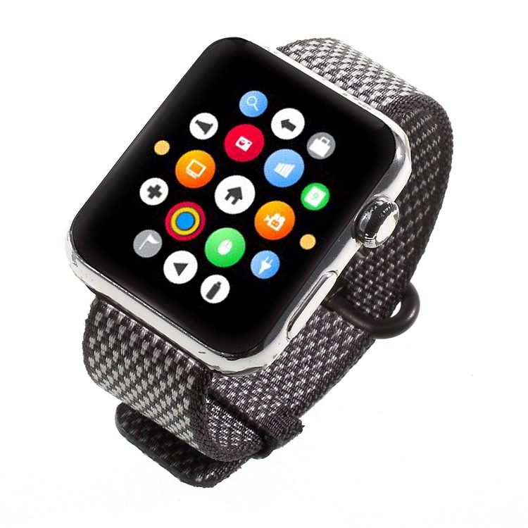 Metal Buckle Nylon Watch Band Replacement for Apple Watch Series 4 44mm / Series 3/2/1 42mm - Black-5
