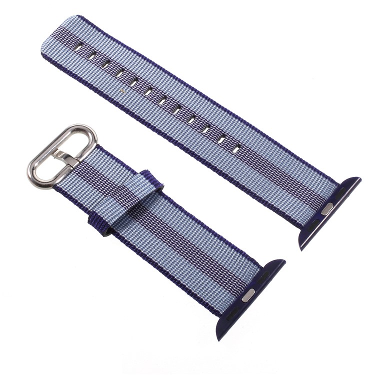 For Apple Watch Series 4 44mm / Series 3/2/1 42mm Metal Buckle Nylon Watch Band - Baby Blue-2