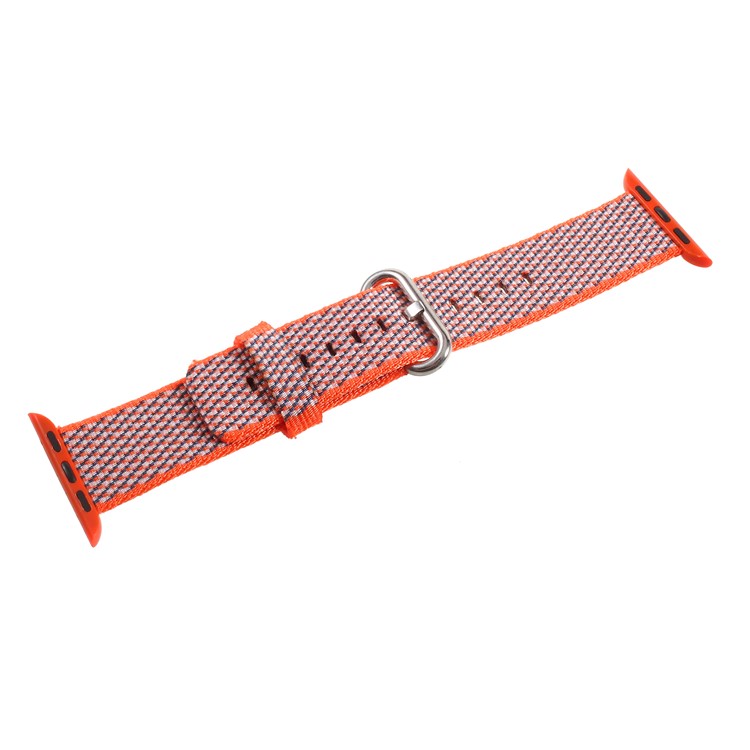 Replacement Metal Buckle Nylon Watch Band for Apple Watch Series 4 44mm / Series 3/2/1 42mm - Orange-3