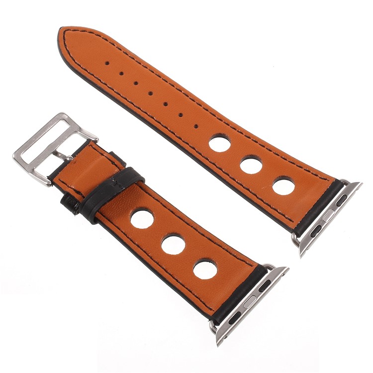 Metallschnalle PU Lederband Für Apple Watch Serie 3/2/1 42mm - Schwarz-2