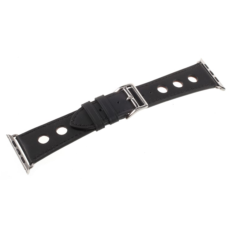 Metallschnalle PU Lederband Für Apple Watch Serie 3/2/1 42mm - Schwarz-3