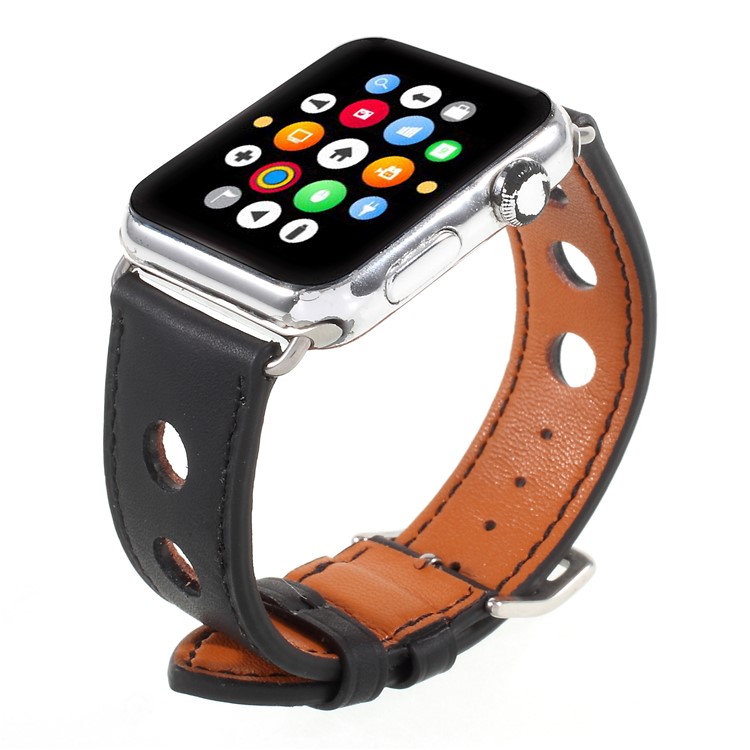Metallschnalle PU Lederband Für Apple Watch Serie 3/2/1 42mm - Schwarz-8