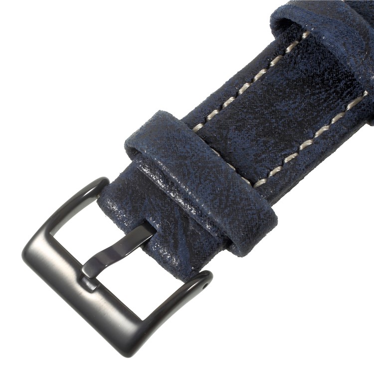 Vintage Matte Genuine Leather Watchbands for Apple Watch Series 4 44mm / Series 3/2/1 42mm - Dark Blue-5