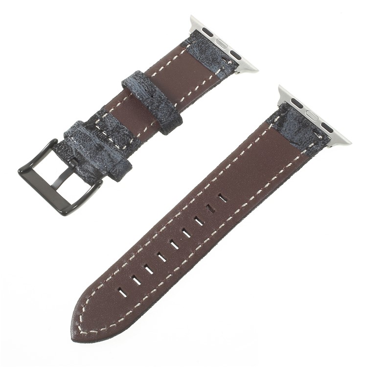 Vintage Mattes Echtes Lederband Für Apple Watch Serie 3/2/1 38mm - Dunkelgrau-2
