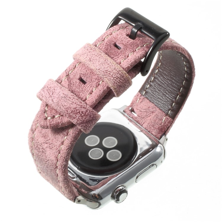 Vintage Matte Genuine Leather Wrist Watch Band for Apple Watch Series 5 4 40mm / Series 3 2 1 38mm - Pink-6