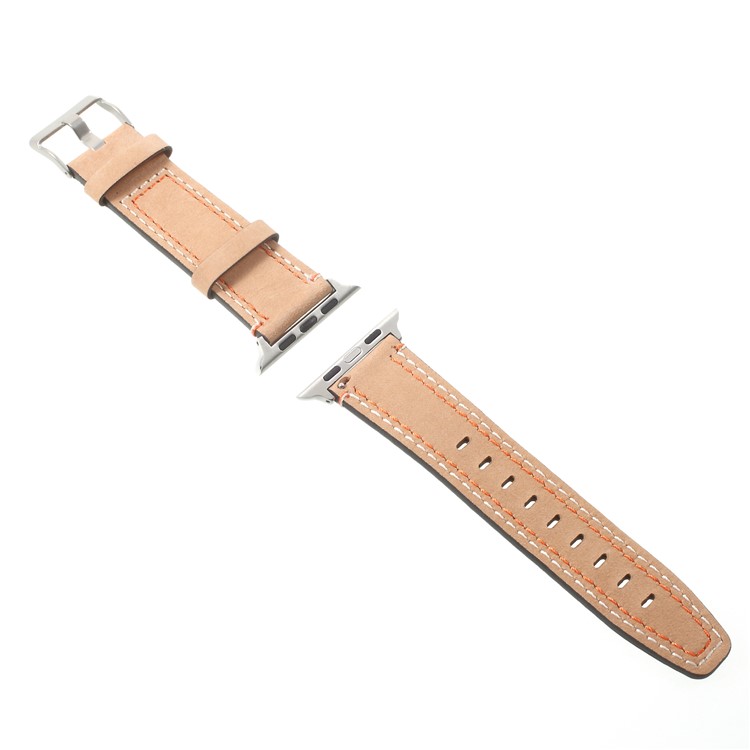 Double Stitches Genuine Leather Replacement Band for Apple Watch Series 4 44mm / Series 3 / 2 / 1 42mm - Brown-3