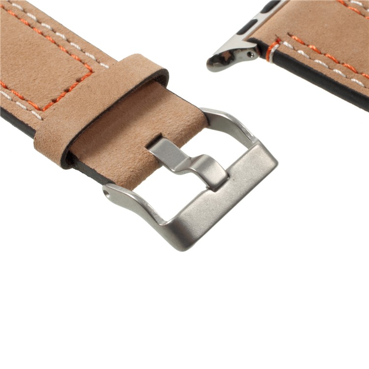 Double Stitches Genuine Leather Replacement Band for Apple Watch Series 4 44mm / Series 3 / 2 / 1 42mm - Brown-5