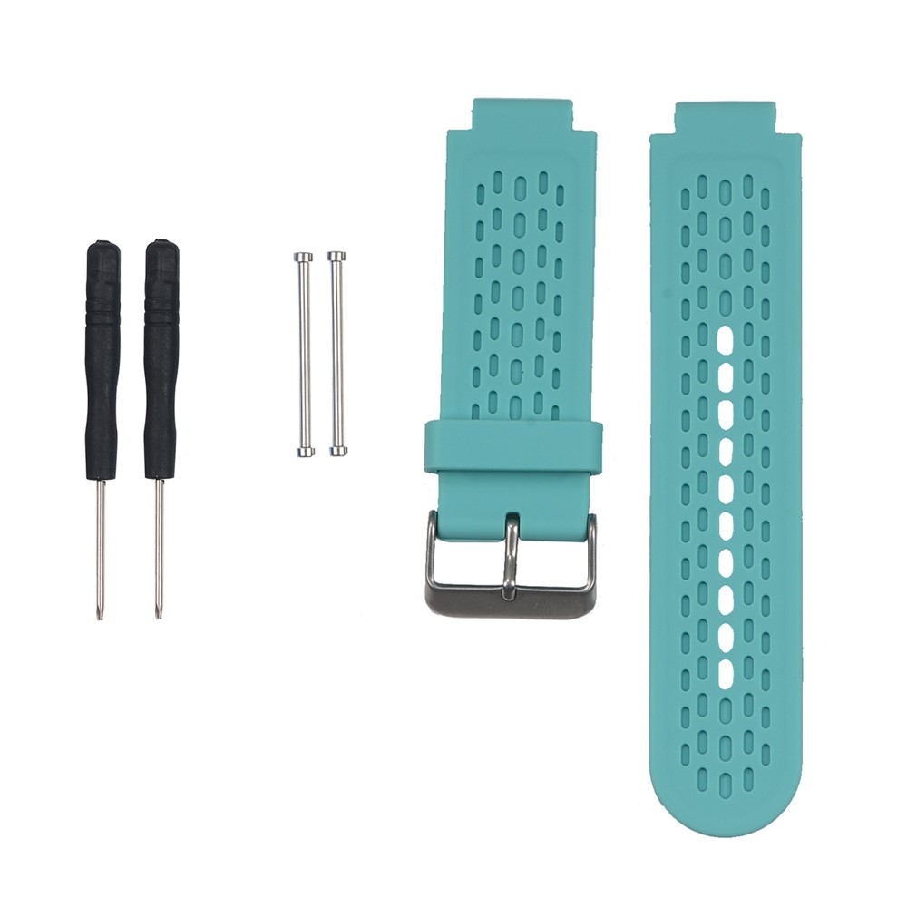 Soft Silicone Watchband with Pins and Screwdrivers for Garmin Vivoactive Approach S2 S4 - Cyan-1