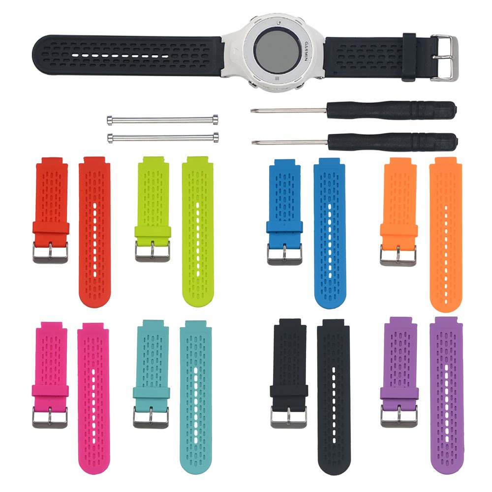 Soft Silicone Watchband with Pins and Screwdrivers for Garmin Vivoactive Approach S2 S4 - Cyan-3
