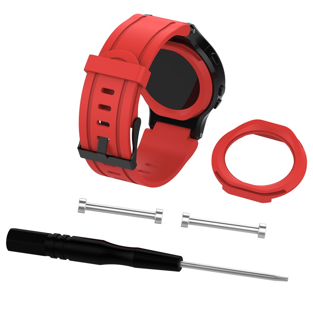 Replacement Silicone Watch Strap for Garmin Forerunner 225 - Red-1