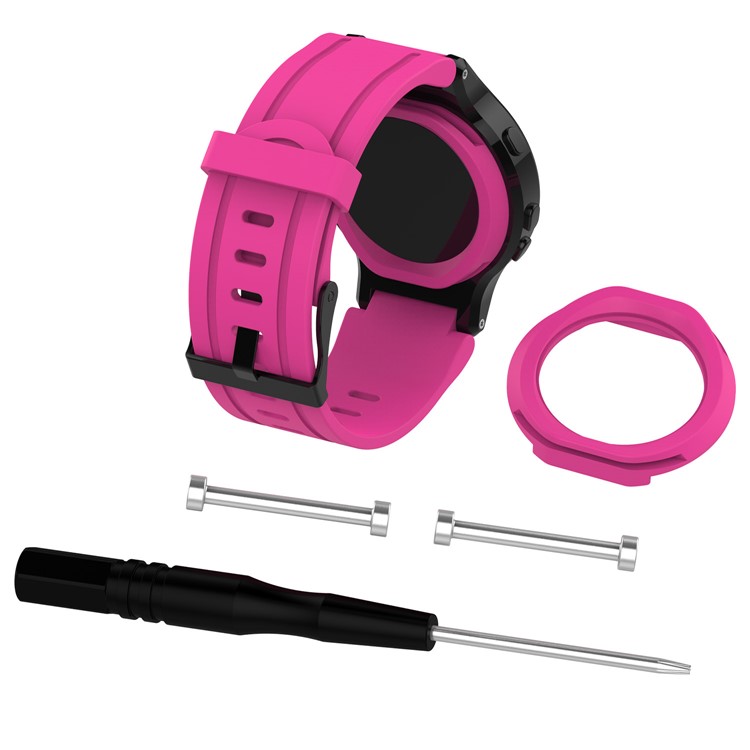 Replacement Silicone Wrist Watch Band for Garmin Forerunner 225 - Rose-1