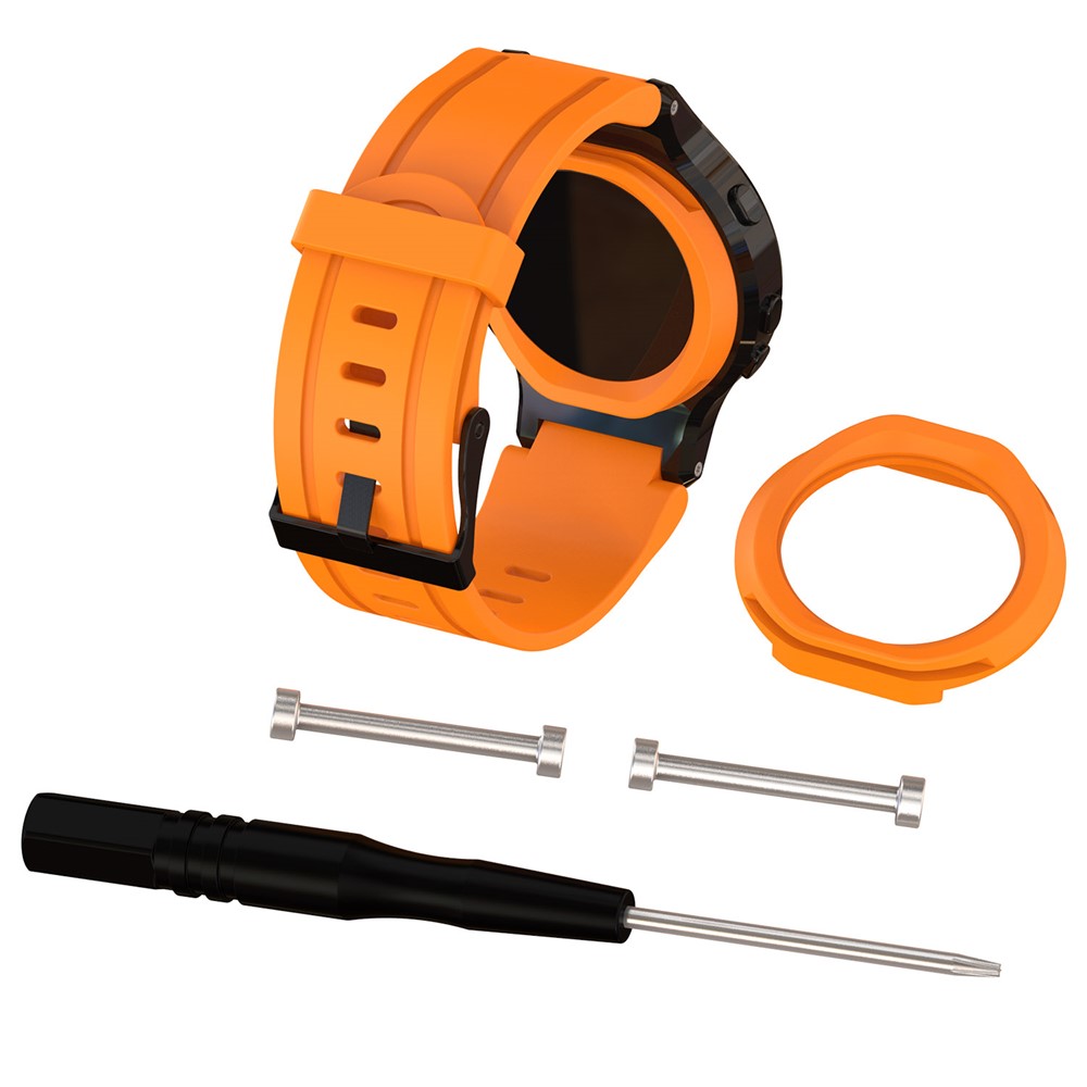 For Garmin Forerunner 225Flexible Silicone Wrist Watch Strap - Orange-1
